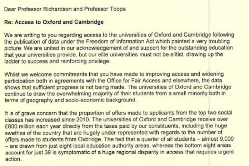 Letter to Vice Chancellors