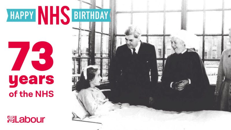 The 73rd birthday of the NHS graphic