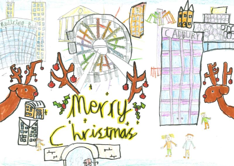 A huge congratulations to Kevin Liu from Nelson Primary School for his brilliant winter card design.