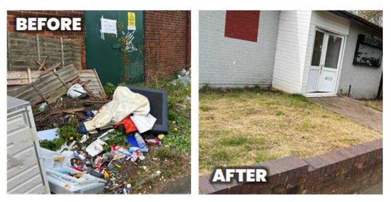 The old nursery on Botany Walk has been blighted by dumped rubbish.