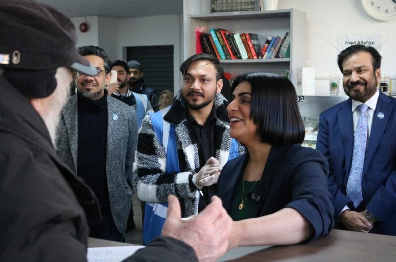 Shabana got stuck in, serving up teas and coffees to service users.